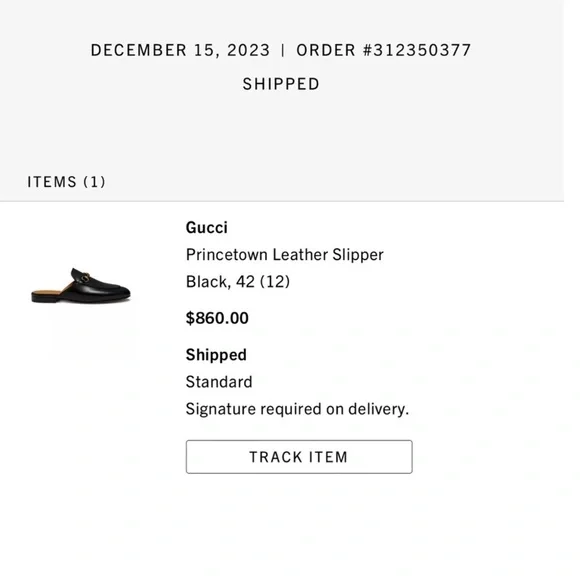 Gucci Black Leather Slip-On Loafers with Gold Accents - Picture 7 of 7